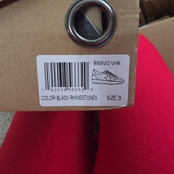 ⭐ Vintage Havana Bravo Black Rhinestone Star Sneakers – Size 3 – NWT  NWT! - Picture 7 of 7